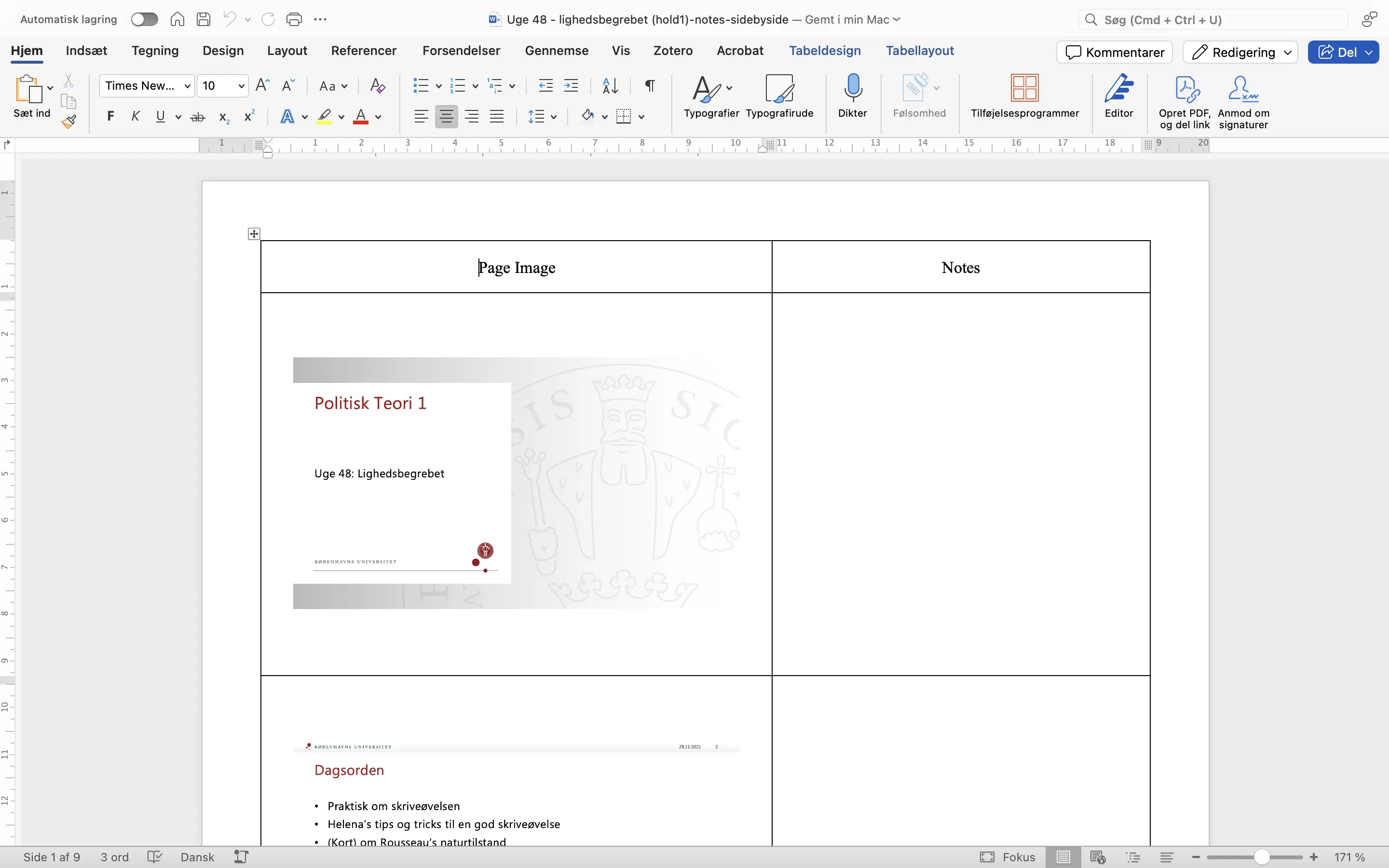 Preview showing parsed table in Word with editable cells