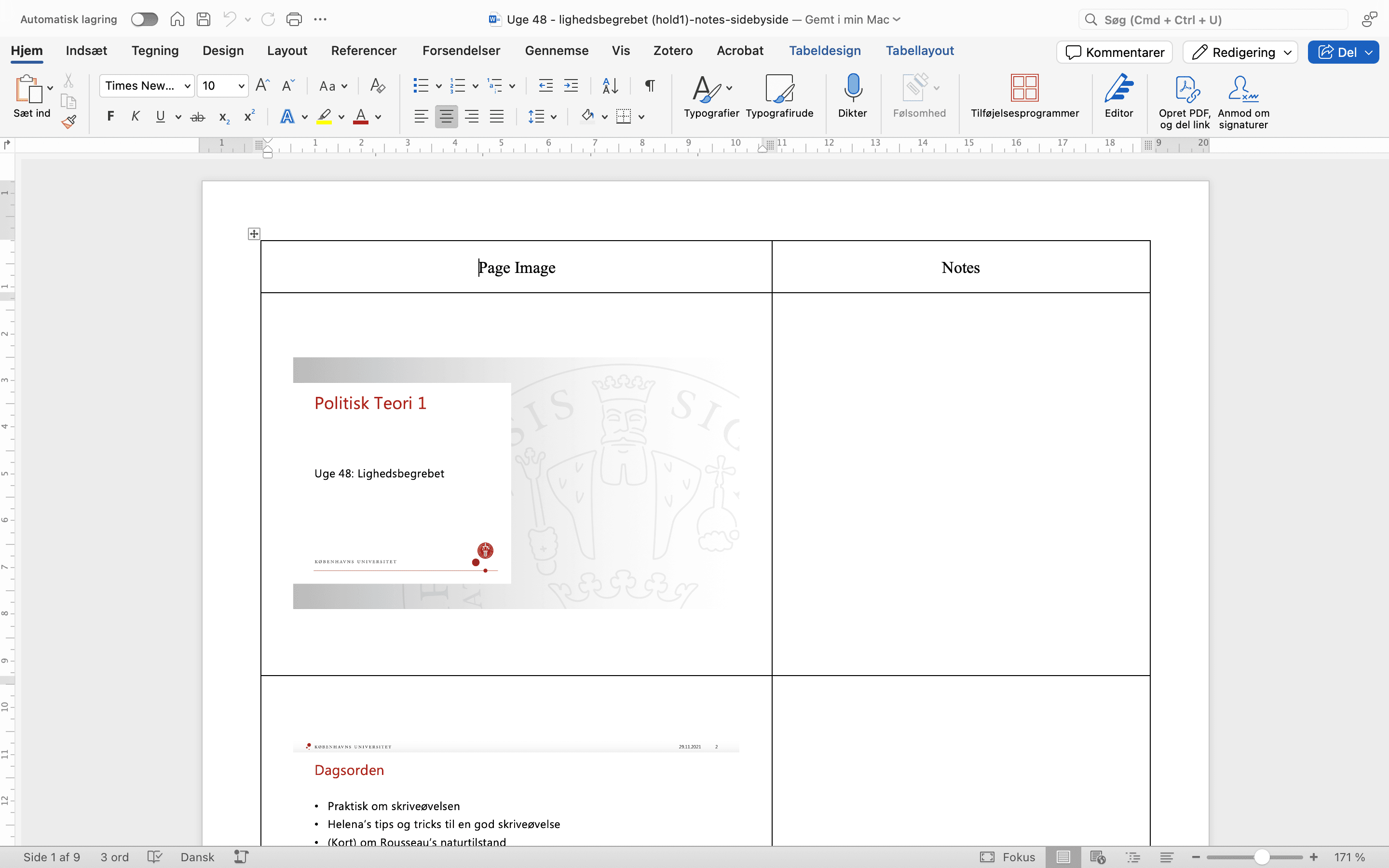 Preview showing parsed table in Word with editable cells