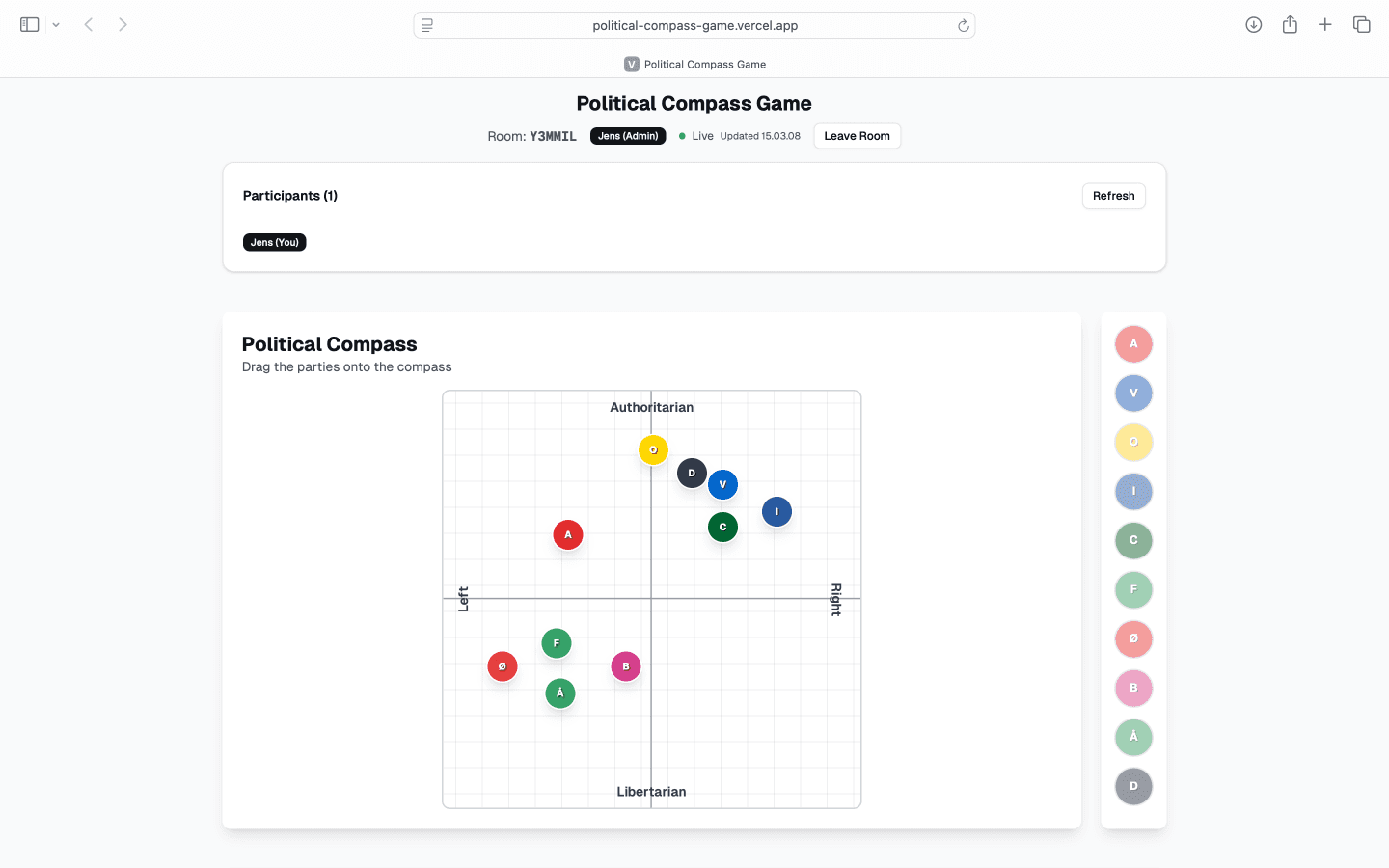 Political Compass Game
