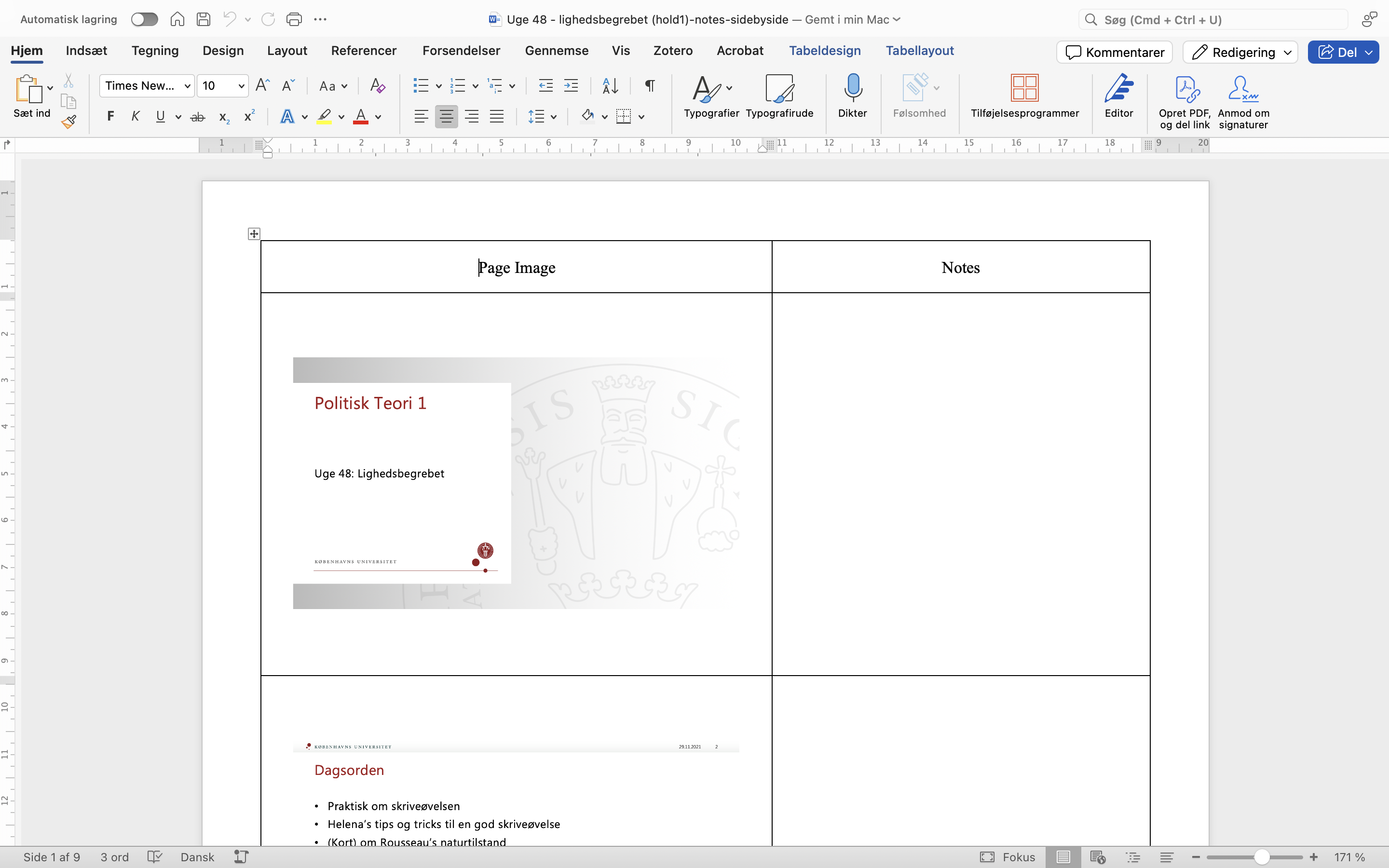 Preview showing parsed table in Word with editable cells